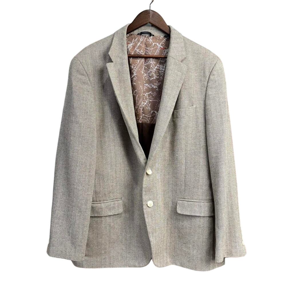 Men's Brown Nautica Blazer / Jacket w/ Herringbone Pattern - Size 36R